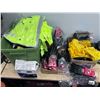 Image 2 : Multiple Safety Gear: Gloves, Rain Coats, Earplugs, Caution Signs, First Aid Kit, etc