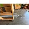 Image 15 : Wooden Crate w/ Vision Auto Lamps, Armstrong Flooring, Metal Channels, Struts, Rods, Hose,  etc