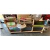 Image 1 : Wooden Crate w/ Vision Auto Lamps, Armstrong Flooring, Metal Channels, Struts, Rods, Hose,  etc