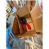 Image 8 : Wooden Crate w/ Vision Auto Lamps, Armstrong Flooring, Metal Channels, Struts, Rods, Hose,  etc