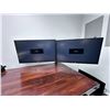 Image 13 : Qty 2 LG 27MN60T-W Monitors Mounted on Black Dual Monitor Stand 27" (each)