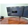 Image 15 : Qty 2 LG 27MN60T-W Monitors Mounted on Black Dual Monitor Stand 27" (each)