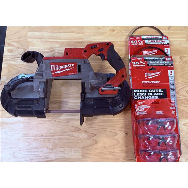 Milwaukee Band Saw w/ Blades & Eye Protection