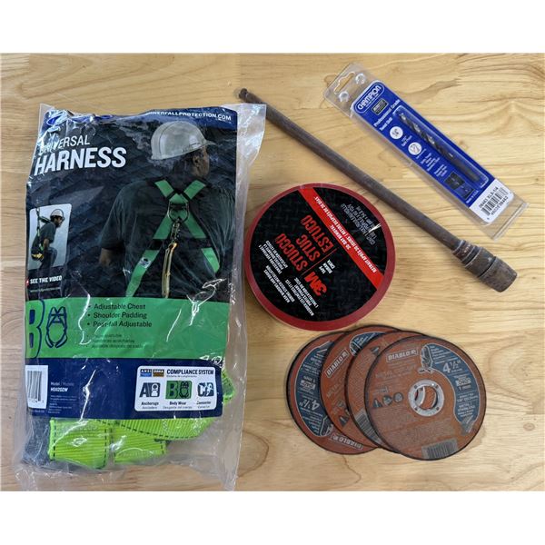 Werner H511202W Universal Harness, Champion Drill Bit, Diablo Grinder Discs, Stucco Tape, etc