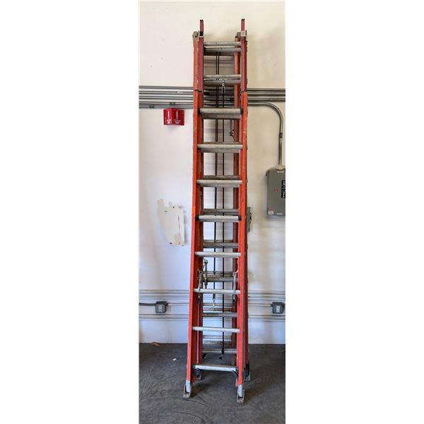 Qty 3 Werner Extension Ladders, Misc Sizes