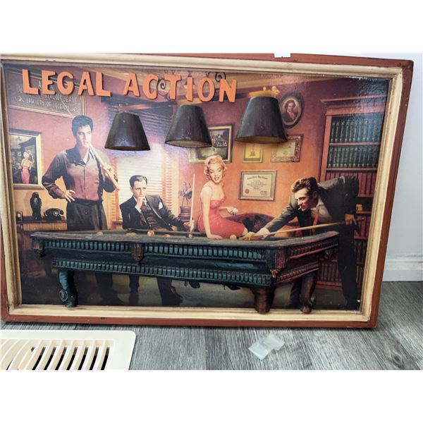 Legal Action Wall Art With 3D Pool Table
