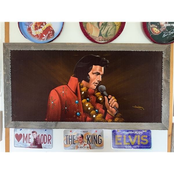 Elvis Presley Framed Painting with License Pl
