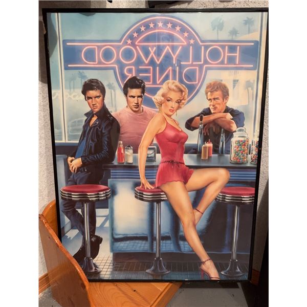 Hollywood Diner Framed Poster Art Print