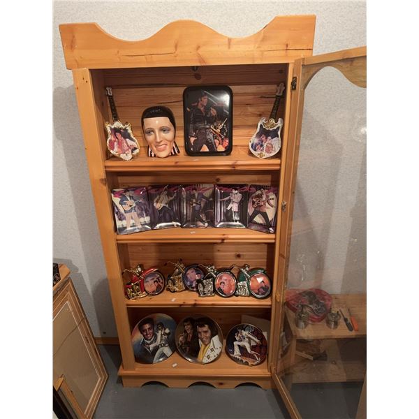 Wooden Display Case With Glass Door