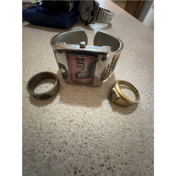Elvis Presley Bracelet and Two Rings