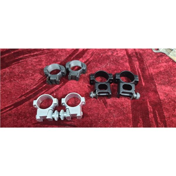 THREE SETS OF RINGS INCLUDING SEE THRU RINGS