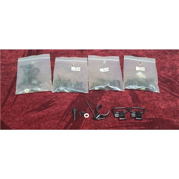 FIVE SETS OF QUICK DETACHABLE SUPER SWIVELS PROBABLY FOR A MARLIN