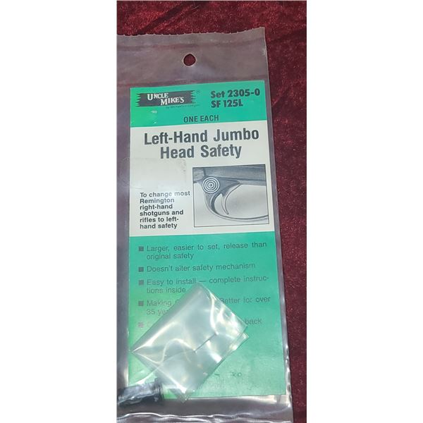 UNCLE MIKE'S LEFT HANDED JUMBO HEAD SAFETY TO CHANGE MOST REMINGTON RIGHT HAND SHOTGUNS AND RIFLES T