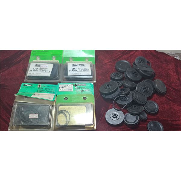 THREE UNCLE MIKE'S SCOPE COVERS MODEL 46446 AND QUANTITY ONE 43846 AND OTHER MISCELLANEOUS