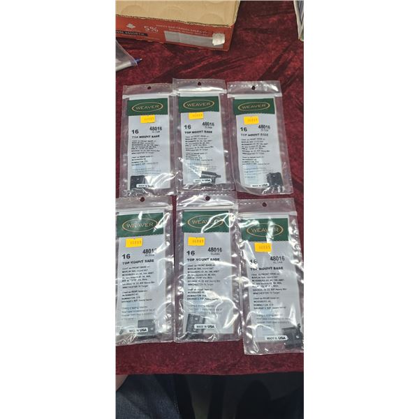 SIX WEAVER TOP MOUNT BASES MODEL NUMBER 48016