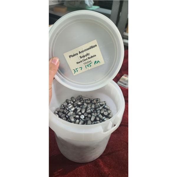 PLANES AMMUNITION SUPPLY HARD CAST BULLETS 357 145 GRAIN ROUND NOSE ROUGHLY 25 TO 30LBS