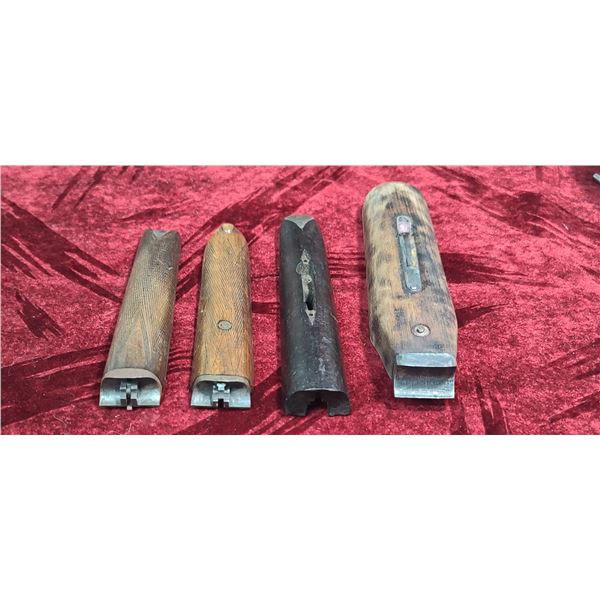 FOUR ASSORTED DOUBLE SHOTGUN ENDS SOME WITH HARDWARE ONE IS A PIPER, ONE IS A JW 2000 ADD ONE IS UNK