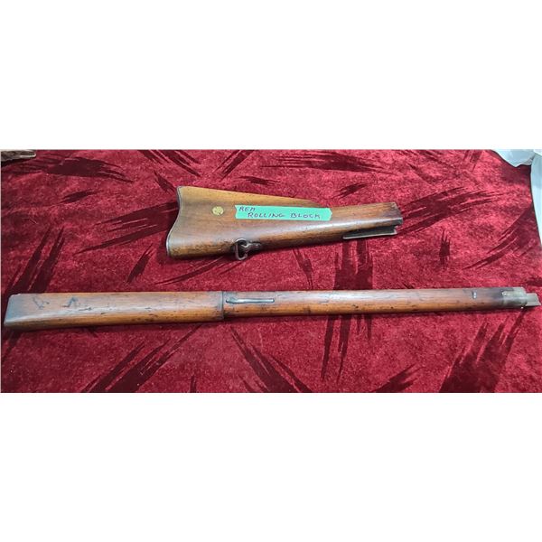 REMINGTON ROLLING BLOCK STOCK, FOREND, BUTTPLATE AND HARDWARE