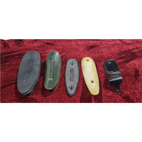 FIVE ASSORTED BUTTPLATES AND RECOIL PADS PLEASE SEE IMAGES