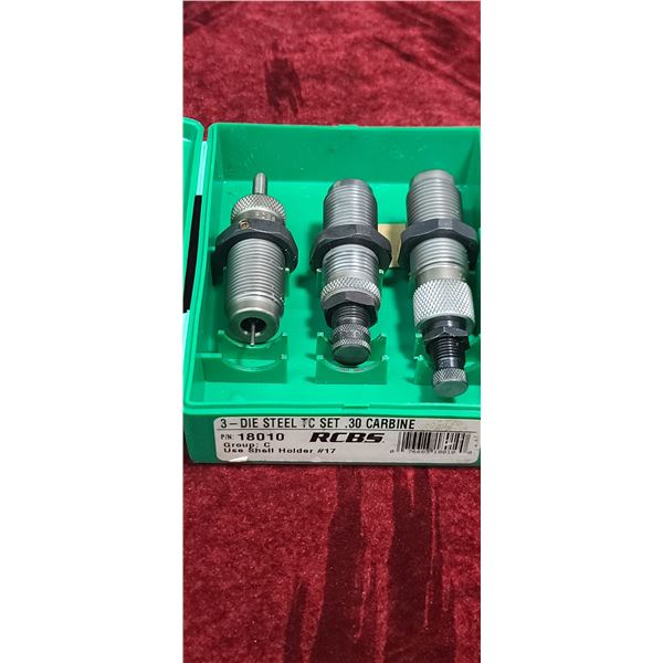 RCBS THREE DIE STEEL THOMPSON CENTER SET .30 CARBINE