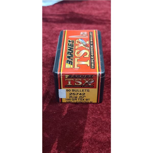 BARNES TS X .25 CAL .257 100GR TSX BT BULLETS QTY 100