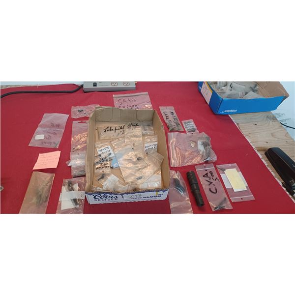 BOX OF ASSORTED LAKE FIELD  GUN PARTS INCL CHOKE TUBE