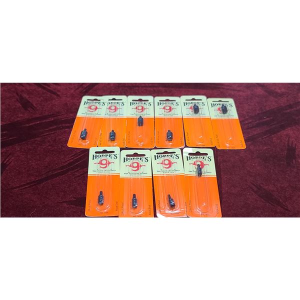QTY SIX HOPPES9 .44/45CAL PISTOL KNOB ENDS AND FOUR .38SPL KNOB ENDS