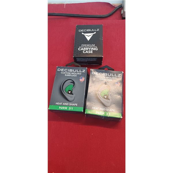 TWO NEW DECIBULLZ CUSTOM MOLDED  EAR PLUGS