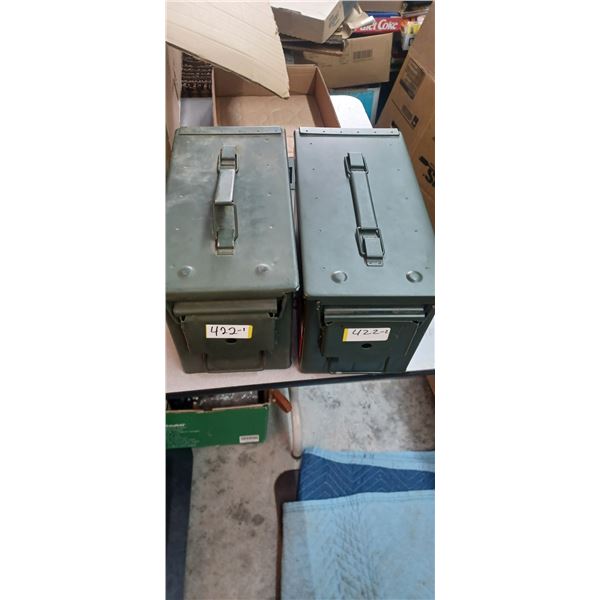 2 METAL AMMO CASE NEAR NEW CONDITION