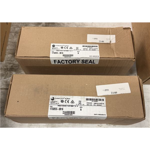 (2) Allen Bradley #1732ES-IB16 Armor Block Guard I/O Input Modules