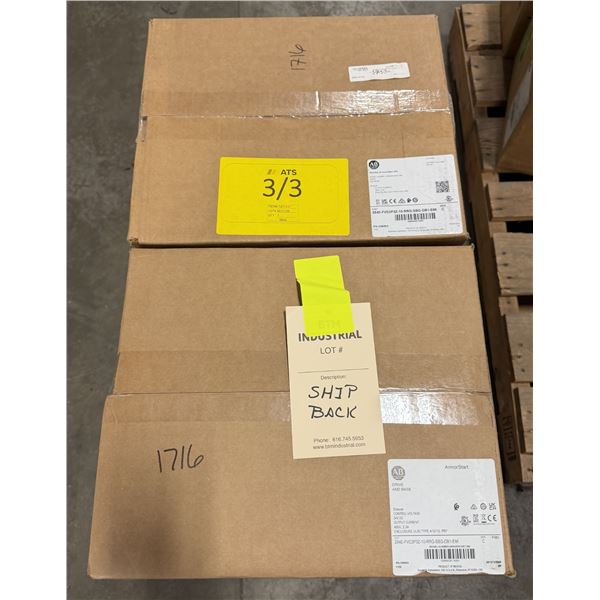 (2) Allen Bradley #284E-FVD2P3Z-10-RRG-SBG-DB1-EMI ArmorStart Drives