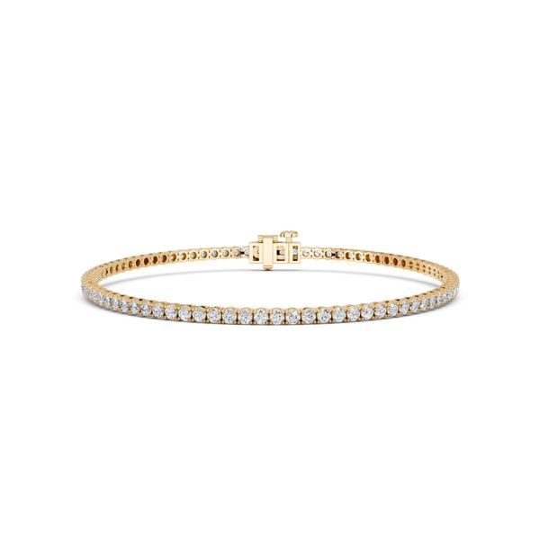 3 CTTW Refined Round Lab Grown Diamond Tennis Bracelet, 14K Yellow Gold