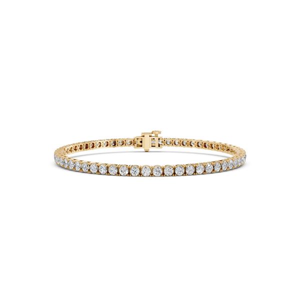 5 CTTW Refined Round Lab Grown Diamond Tennis Bracelet, 14K Yellow Gold
