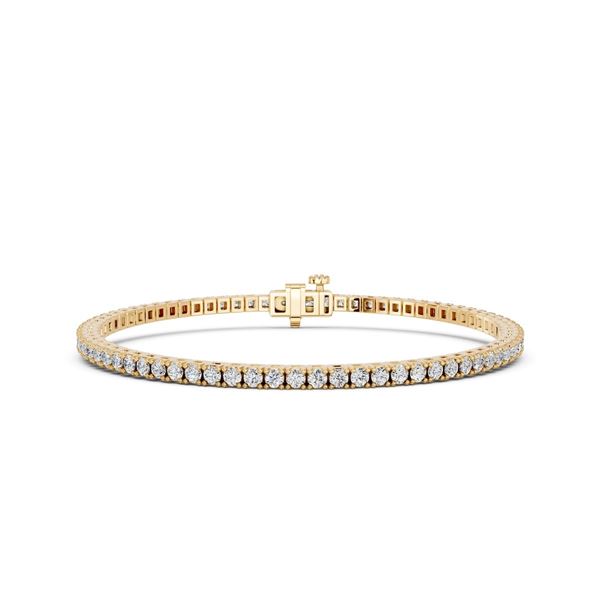 2 CTTW Round Lab Grown Diamond Tennis Bracelet in 14K Yellow Gold
