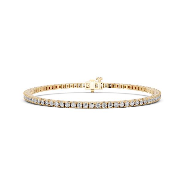 3 CTTW Round Lab Grown Diamond Tennis Bracelet in 14K Yellow Gold