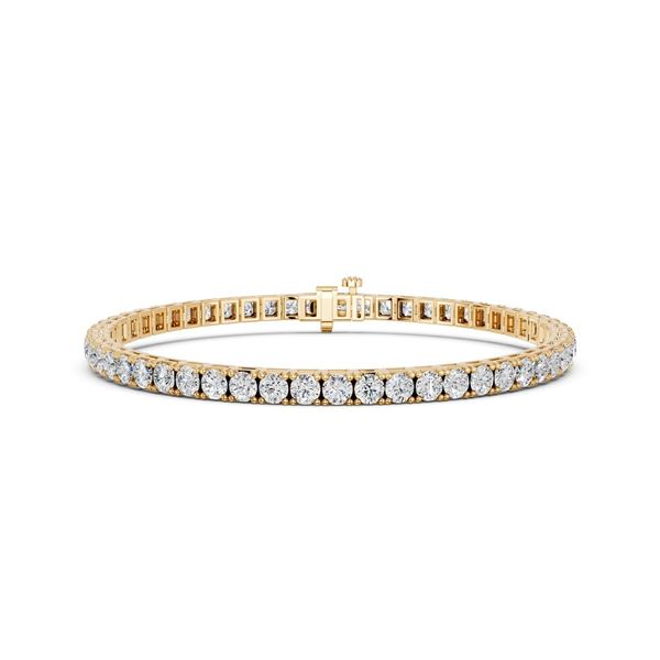 7 CTTW Round Lab Grown Diamond Tennis Bracelet in 14K Yellow Gold