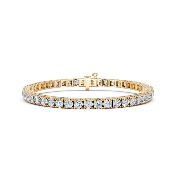10 CTTW Round Lab Grown Diamond Tennis Bracelet in 14K Yellow Gold
