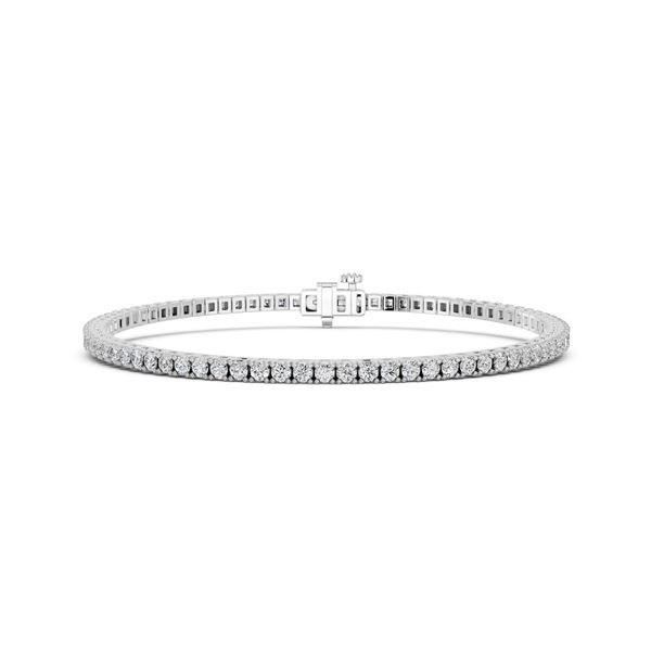 3 CTTW Round Lab Grown Diamond Tennis Bracelet in 14K White Gold