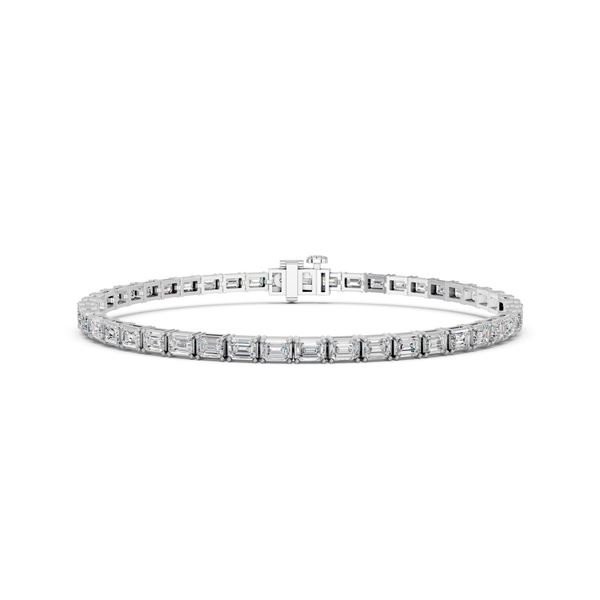 5 CTTW East-West Emerald-Cut Lab Grown Diamond Bracelet, 14K White Gold