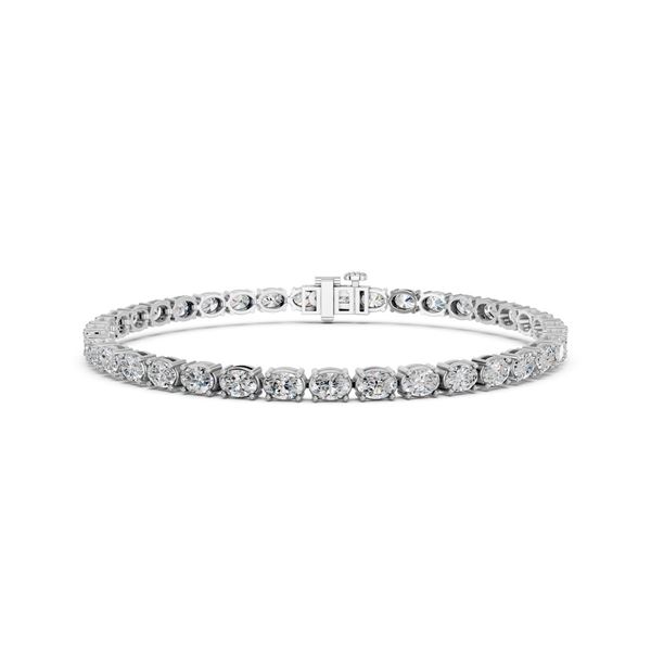 5 CTTW East-West Oval Lab Grown Diamond Tennis Bracelet, 14K White Gold