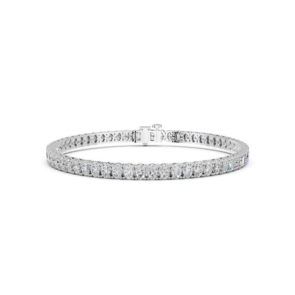 7 CTTW Oval-Cut Lab Grown Diamond Tennis Bracelet, 14K White Gold