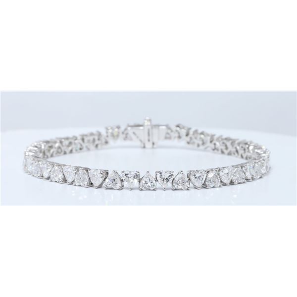 10 CTTW Heart-Cut Lab Grown Diamond Tennis Bracelet in 14K White Gold