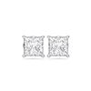 Image 1 : 2 CTTW Princess-Cut Lab Grown Diamond Stud Earrings, 14K White Gold