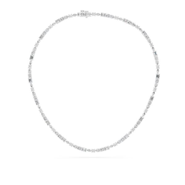 15 CTTW Multi-Shape Fancy Lab Grown Diamond Necklace, 14K White Gold