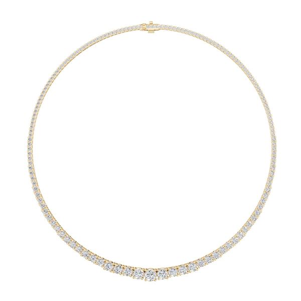 15 CTTW Graduated Lab Grown Diamond Necklace in 14K Yellow Gold