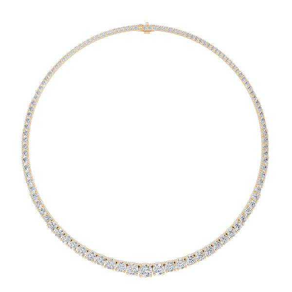 20 CTTW Graduated Lab Grown Diamond Necklace in 14K Yellow Gold