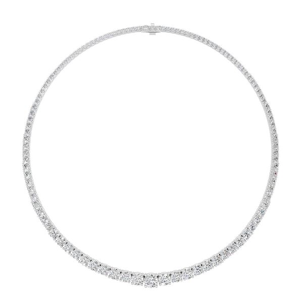 25 CTTW Graduated Lab Grown Diamond Necklace in 14K White Gold