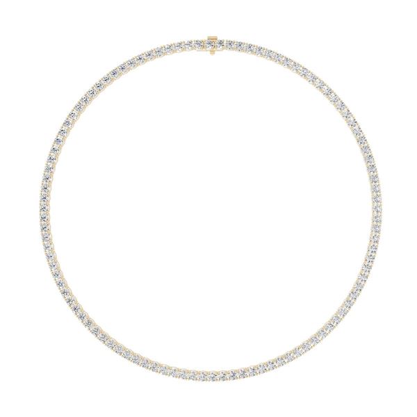 20 CTTW Round Lab Grown Diamond Tennis Necklace in 14K Yellow Gold