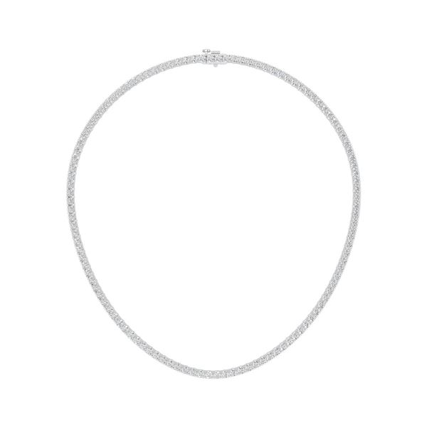 15 CTTW Round Lab Grown Diamond Tennis Necklace in 14K White Gold