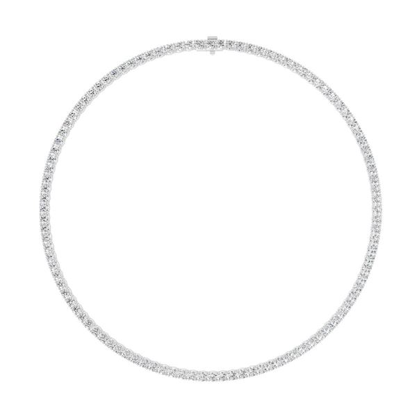 20 CTTW Round Lab Grown Diamond Tennis Necklace in 14K White Gold